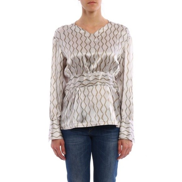 Isabel Marant Siasi 100% Silk Blouse in Beige Bohemian Chic Long Sleeve Size 42 - Picture 4 of 15